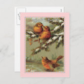 Vintage Kerstmis Feestdagenkaart (Voorkant / Achterkant)