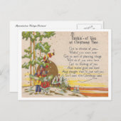 Vintage Kerstmis Feestdagenkaart (Voorkant / Achterkant)