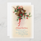 Vintage Kerstmis Feestdagenkaart (Voorkant / Achterkant)