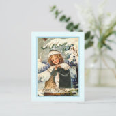 Vintage Kerstmis Feestdagenkaart (Staand voorkant)