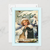 Vintage Kerstmis Feestdagenkaart (Voorkant / Achterkant)