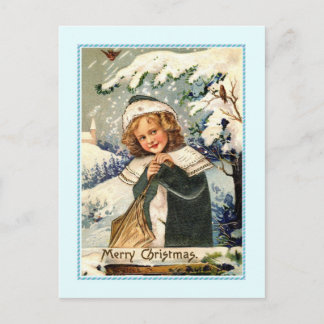 Vintage Kerstmis Feestdagenkaart