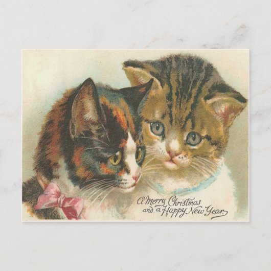 Vintage Kerstmis Feestdagenkaart (Voorkant)