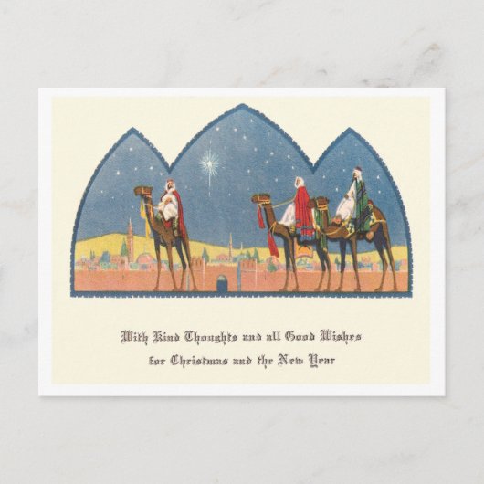 Vintage Kerstmis Feestdagenkaart (Voorkant)