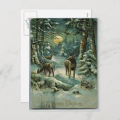 Vintage Kerstmis Feestdagenkaart (Voorkant / Achterkant)