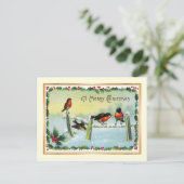 Vintage Kerstmis Feestdagenkaart (Staand voorkant)