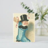 Vintage kerstmis feestdagenkaart (Staand voorkant)