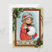 Vintage Kerstmis Feestdagenkaart (Voorkant / Achterkant)