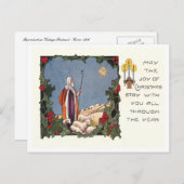 Vintage Kerstmis Feestdagenkaart (Voorkant / Achterkant)