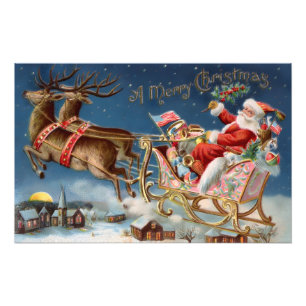 Vintage Kerstmis Foto Afdruk