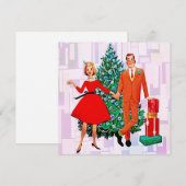 Vintage Kerstmis getrouwd paar Feestdagenkaart (Voorkant / Achterkant)