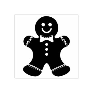 Vintage Kerstmis Gingerbrood Man Cookie Rubberstempel