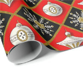 Vintage Kerstmis Harlequin Pattern Cadeaupapier (Rol Hoek)