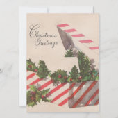 Vintage Kerstmis Holly Cadeau Feestdagenkaart (Voorkant)