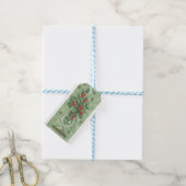 Vintage Kerstmis Holly Cadeaulabel (Met Touw)