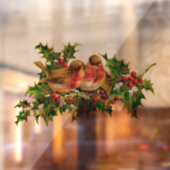 Vintage Kerstmis Holly Faux Gold Raamsticker (Vel 2)