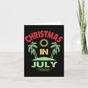 Vintage Kerstmis in juli zomervakantie voor vrouwe Kaart