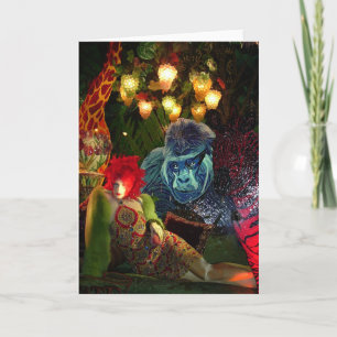 Vintage Kerstmis in New York Display Feestdagen Kaart