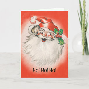 Vintage Kerstmis, Jolly Retro 50s Santa Claus Feestdagen Kaart