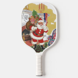 Vintage Kerstmis, Jolly Santa Claus met Cadeaus Pickleball Paddle