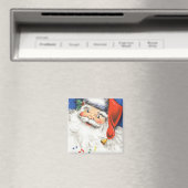 Vintage Kerstmis, Jolly Santa Claus met Muziek Magneet (Insitu (Vaatwasser))