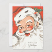 Vintage Kerstmis, Jolly Santa Claus Uitnodiging (Voorkant)
