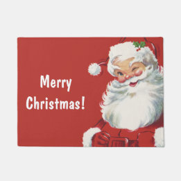 Vintage Kerstmis, Jolly Santa Claus Winking Deurmat