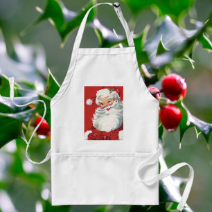 Vintage Kerstmis, Jolly Winking Santa Claus Standaard Schort