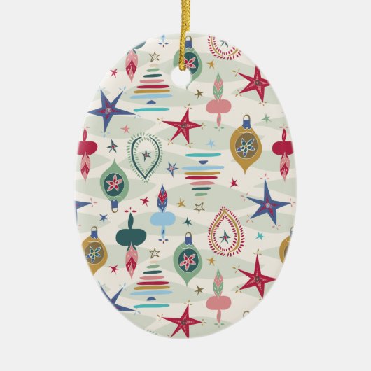 Vintage Kerstmis Keramisch Ornament (Voorkant)