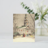 Vintage Kerstmis, kerksinaasappel Kaart (Staand voorkant)
