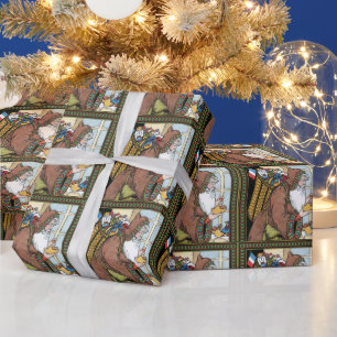 Vintage Kerstmis, kerstcadeautjes voor kerstcadeau Cadeaupapier