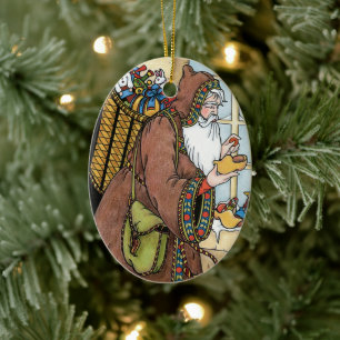 Vintage Kerstmis, kerstcadeautjes voor kerstcadeau Keramisch Ornament