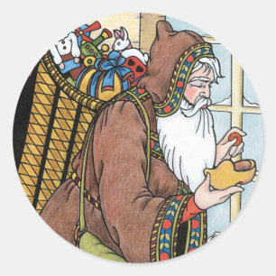 Vintage Kerstmis, kerstcadeautjes voor kerstcadeau Ronde Sticker