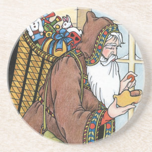 Vintage Kerstmis, kerstcadeautjes voor kerstcadeau Zandsteen Onderzetter