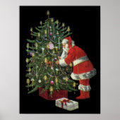 Vintage Kerstmis, kerstman met Cadeaus Poster (Voorkant)
