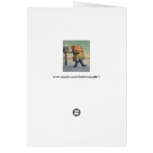 Vintage Kerstmis, kind met groot pakket (Achterkant)