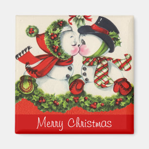 Vintage Kerstmis Kiss Magneet
