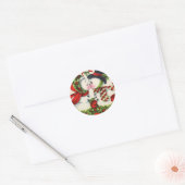 Vintage Kerstmis Kiss Ronde Sticker (Envelop)