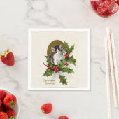 Vintage Kerstmis Kitten White Servetten (Insitu)