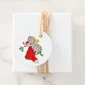 Vintage Kerstmis Kittens Bedankjes Labels (In situ)