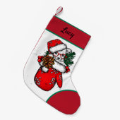 Vintage Kerstmis Kleine Kerstsok (Voorkant (Hangend))