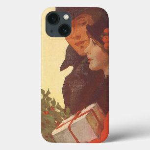 Vintage kerstmis, liefde en Romance Gift Shopping iPhone 13 Hoesje