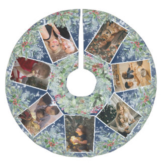 Vintage Kerstmis met foto Collage Kerstboom Rok