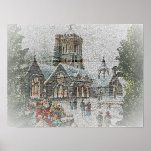 Vintage Kerstmis met kerstman Nicholas Poster (Voorkant)