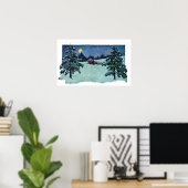 Vintage Kerstmis met kerstmis Poster (Thuiskantoor)