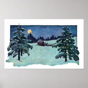 Vintage Kerstmis met kerstmis Poster