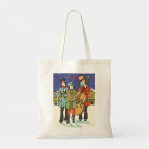 Vintage Kerstmis, Musicians die met muziek spelen Tote Bag