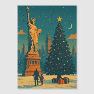 Vintage Kerstmis New York Magneet   Standbeeld