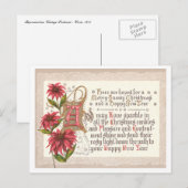 Vintage Kerstmis & Nieuwjaar Feestdagenkaart (Voorkant / Achterkant)