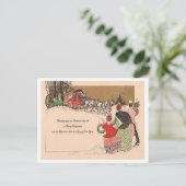 Vintage Kerstmis & Nieuwjaar Feestdagenkaart (Staand voorkant)